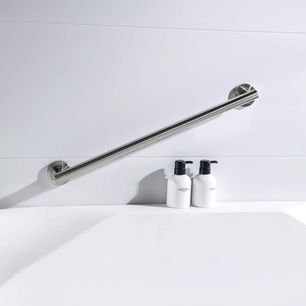 24" Stainless Steel Bathroom Safety Grab Bar, Brushed Nickel