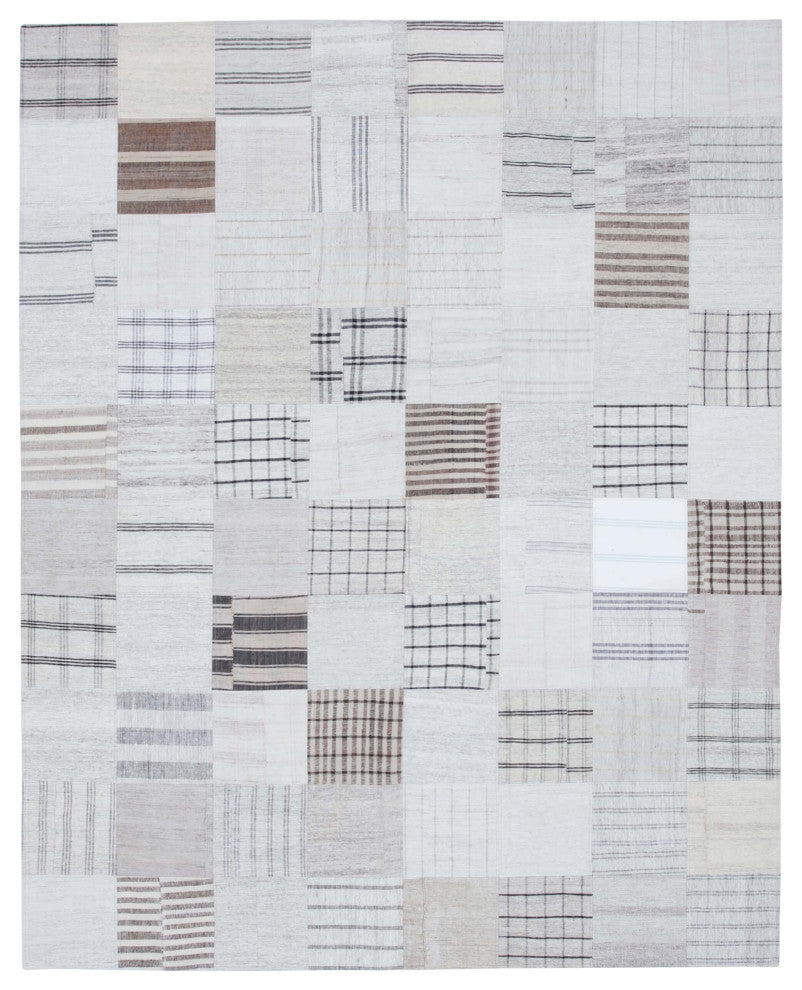 Rug N Carpet - Handmade Anatolian 8' 0'' x 9' 11'' Vintage Patchwork Kilim Rug