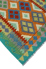 Flatweave Lon Rust/Green Rug, 4'1x5'10