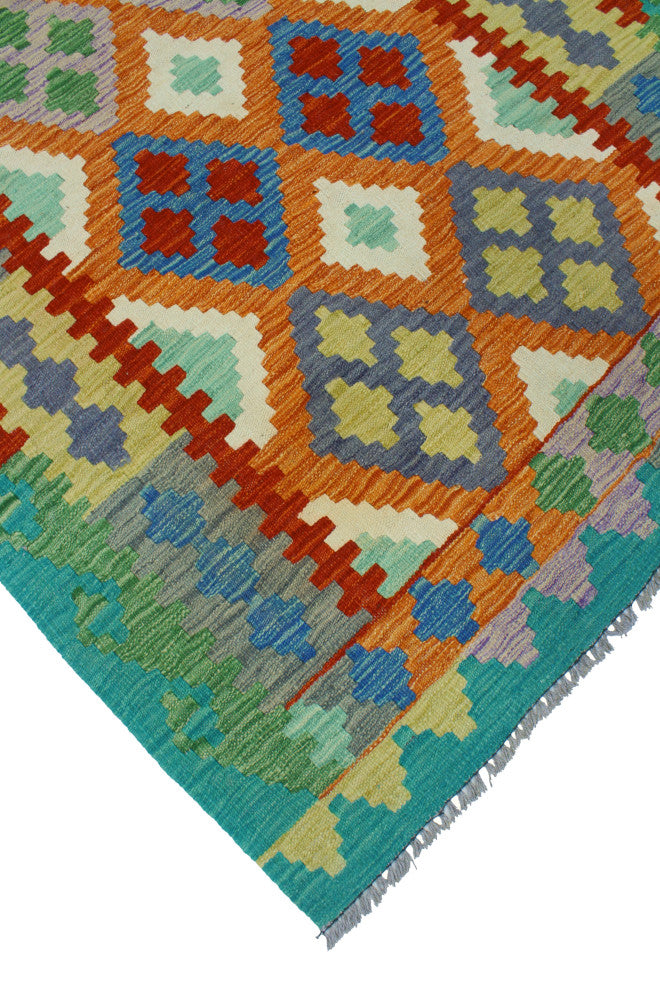 Flatweave Lon Rust/Green Rug, 4'1x5'10