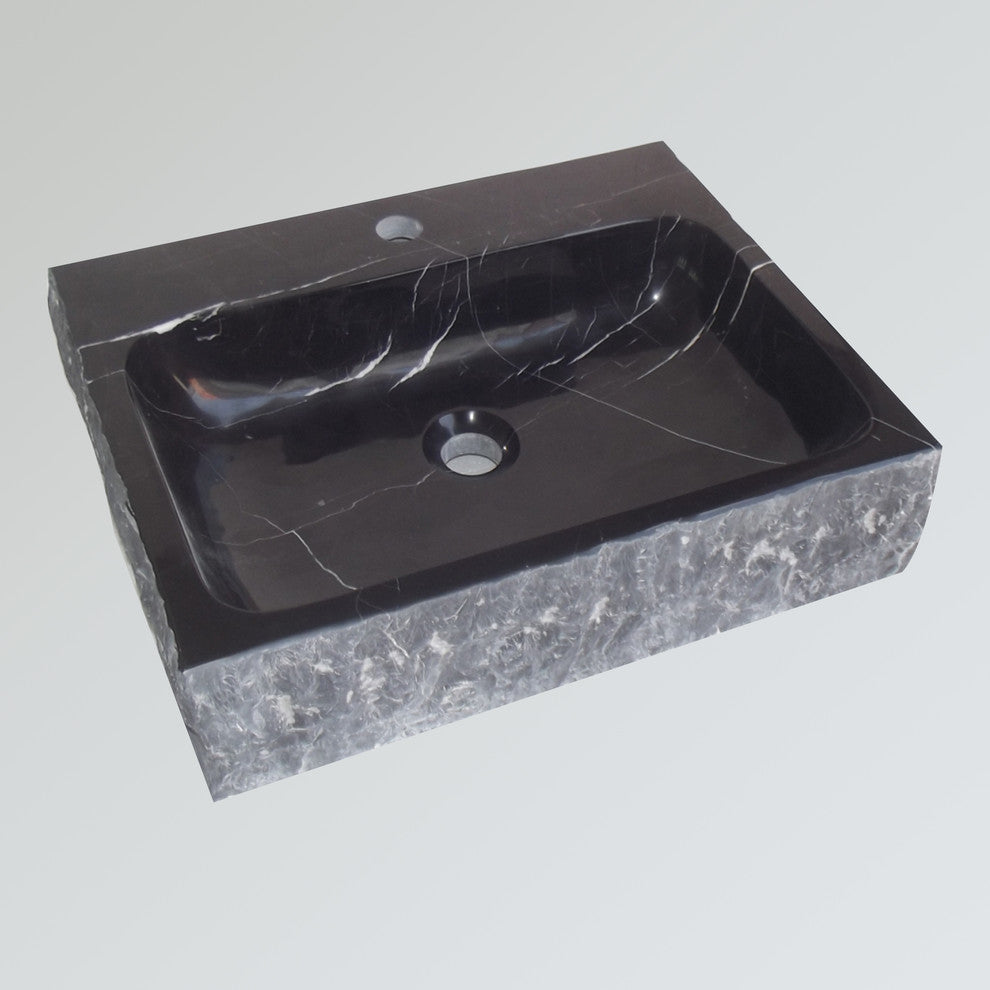 Eviva Stonie 20" Black Vessel Sink