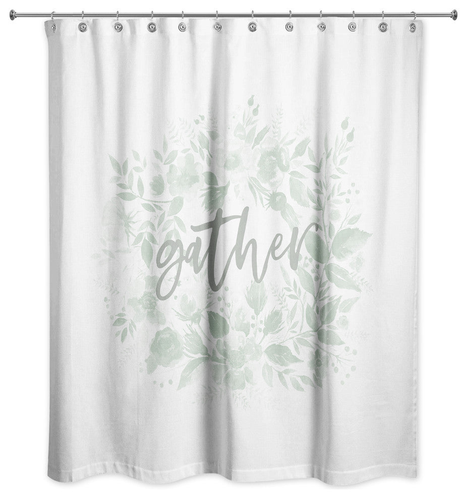Gather Fall Floral Wreath 71"x74 Shower Curtain
