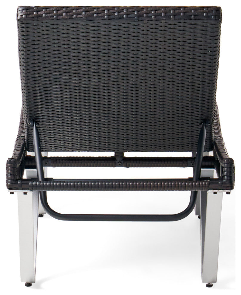 GDF Studio Manuela Outdoor Single Multibrown Wicker Chaise Lounge Chair