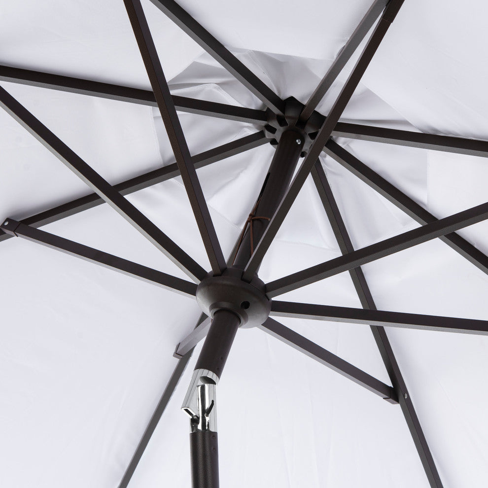 Safavieh Ortega 9'' Auto Tilt Crank Umbrella, White
