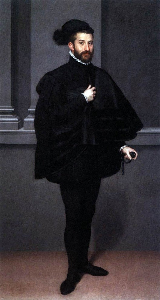Giovanni Battista Moroni The Black Knight, Gallery Wrapped Canvas, 15"x30"