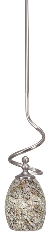 Capri Stem Mini Pendant In Brushed Nickel Finish With 5" Natural Fusion Glass