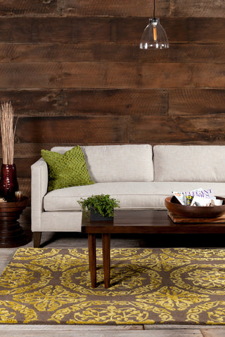 Satara Contemporary Area Rug, Brown and Gold, 5'x7'6" Rectangle