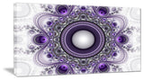 Purple Fractal Pattern with Circles, Oversized Abstract Canvas Art Print, 60x28