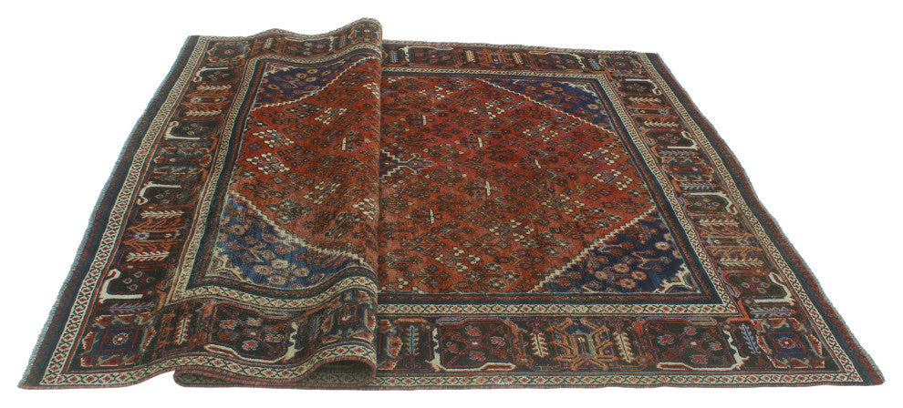 Fine Vintage Distressed Martina Rust/Brown Rug, 6'6x10'3
