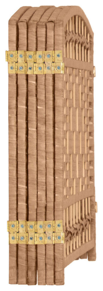 2 ft. Short Fiber Weave Room Divider Natural 6 Panels
