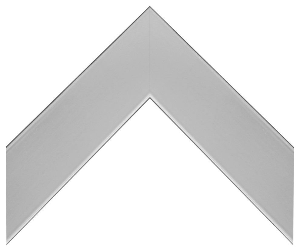 Meade Framed Wall Mirror, Brushed Chrome, 28"x60"