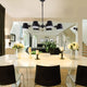 Baxter 6-Light Oval Chandelier, Black With Burnished Brass