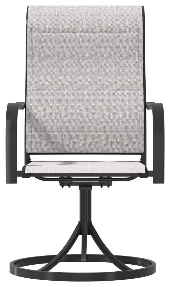 CASAINC 2 Piece Textilene Fabric Iron Frame Swivel Dining Chair