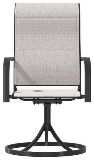 CASAINC 2 Piece Textilene Fabric Iron Frame Swivel Dining Chair