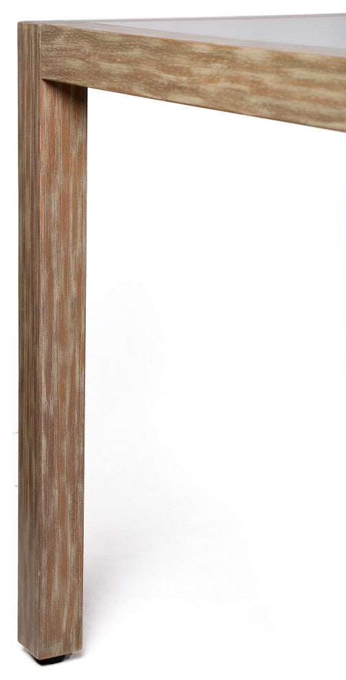 Sienna Outdoor Eucalyptus Dining Table with Teak Finish and Concrete Top