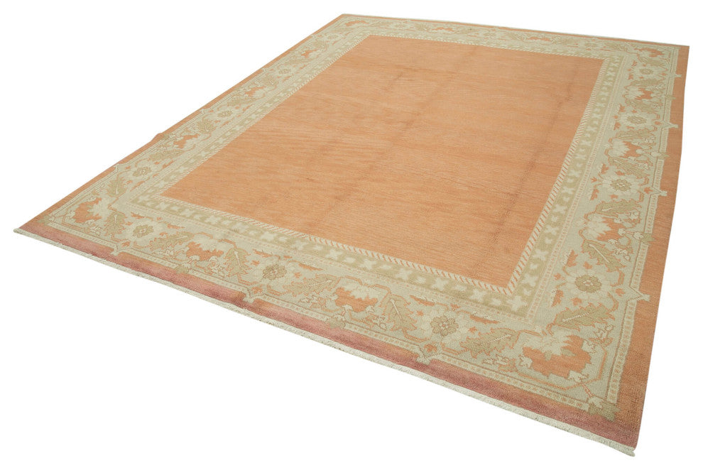 Rug N Carpet - Handmade Oriental 8' 0" x 10' 0" Pastel Oushak Area Rug