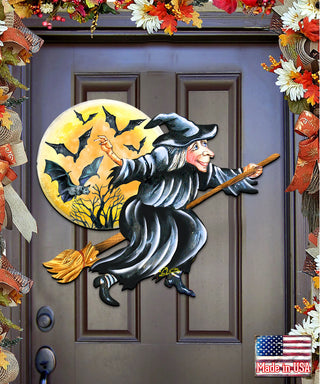 Halloween Witch Wooden Door Hanger