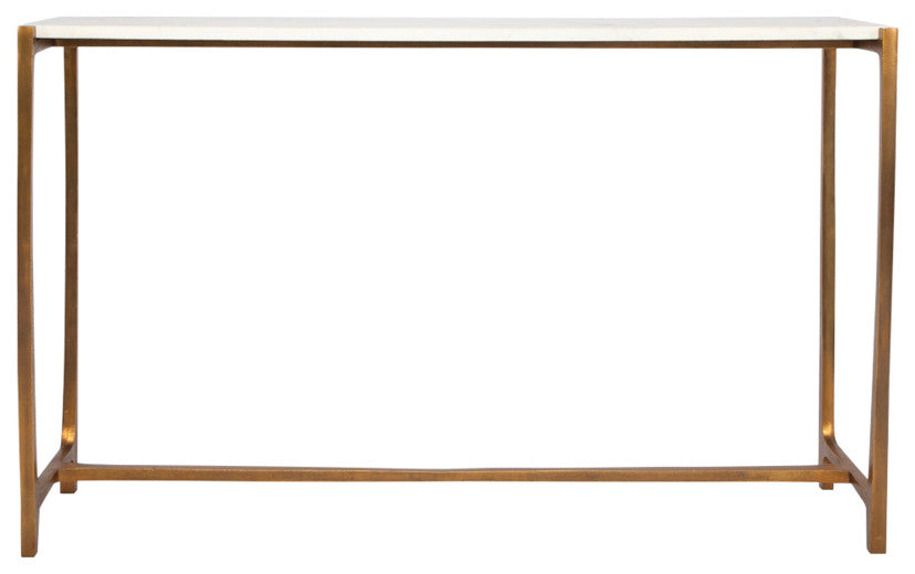 Uttermost Affinity White Marble Console Table