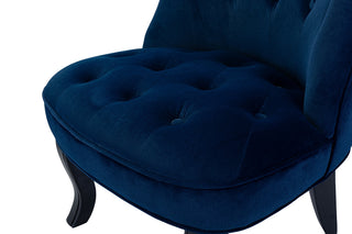 Upholstered Accent Chair With Tufted Back, Set of 2, Navy