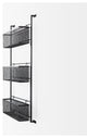 Macrinus Black Metal With Mesh Baskets Wall Mounted Shelving Unit