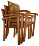 9-Piece Outdoor Teak Dining Set, 94" Rectangle Table, 8 Nain Stacking Chairs