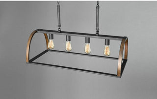 Progress Lighting 4-60W Medium Linear Chandelier, Gilded Iron