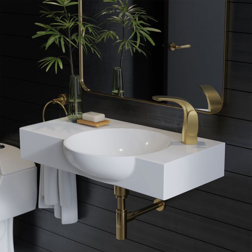 Chateau 30" Right Side Faucet Wall-Mount Bathroom Sink, Right-Side Faucet