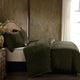 Stella Faux Silk Velvet Duvet Cover Set, 3PC, Fern Green, King