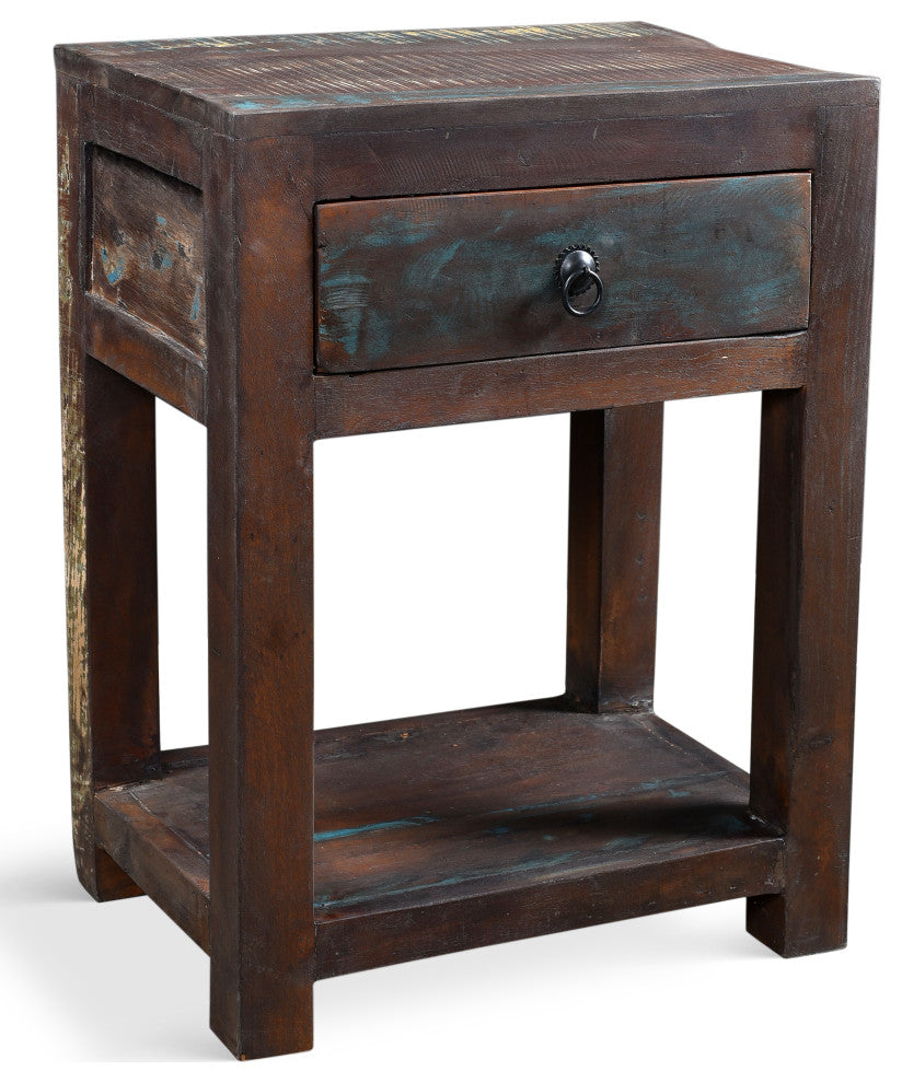 Reclaimed Wood SideTable With Drawer