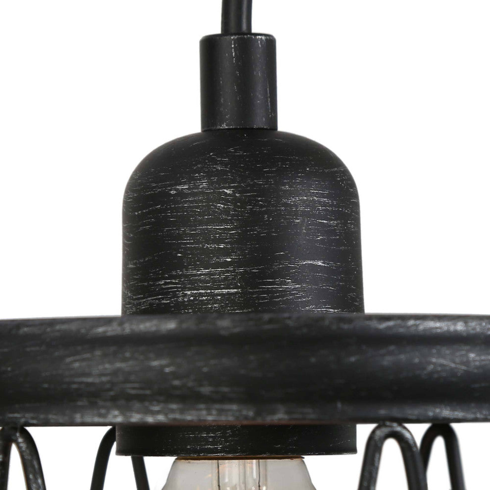 LNC Modern 1-Light Brushed Black Pendant, Kitchen Island Light