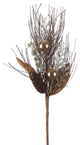 19" Gold and Brown Berry  Leaf and Pine Cone Artificial Christmas Pine Spray