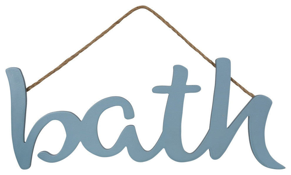 Blue Wooden Bath Hanging Wall D"cor