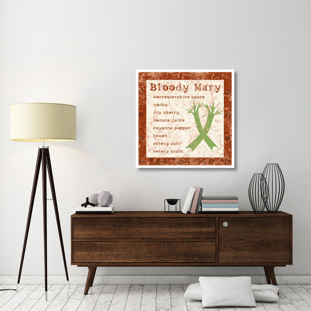 "Cocktail Recipes - Bloody Mary" Digital Paper Print by BG.Studio, 38"x38"