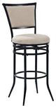 Rachel Swivel Bar Stool, Black With White Cushion