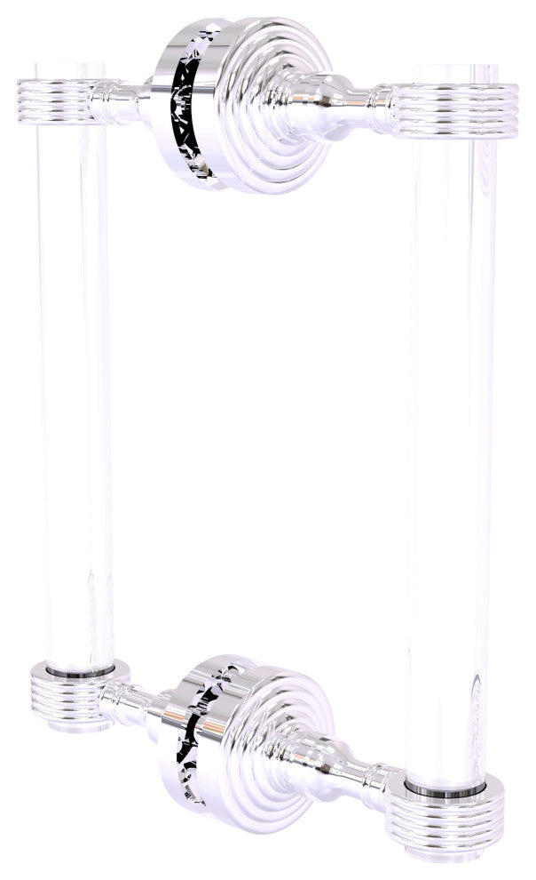 Pacific Grove 8" Groovy Accent Back to Back Shower Door Pull, Polished Chrome