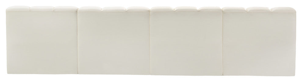 Arc Vegan Leather Upholstered 4-Pc. Modular Sofa, Cream