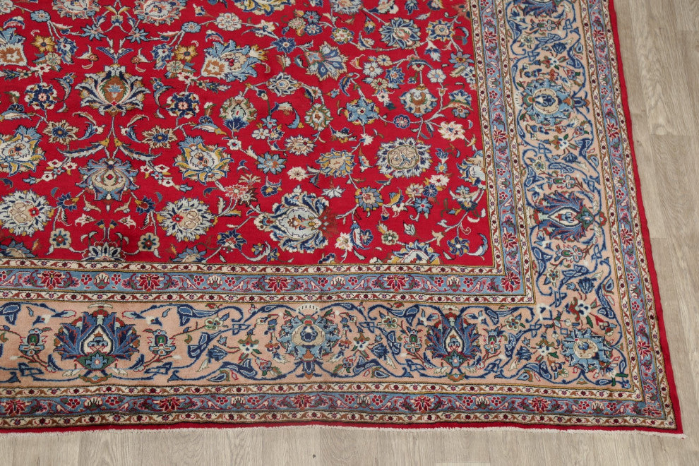 Consigned, Vintage-Style Oriental Handmade Persian Wool Area Rug, Red, 10x13