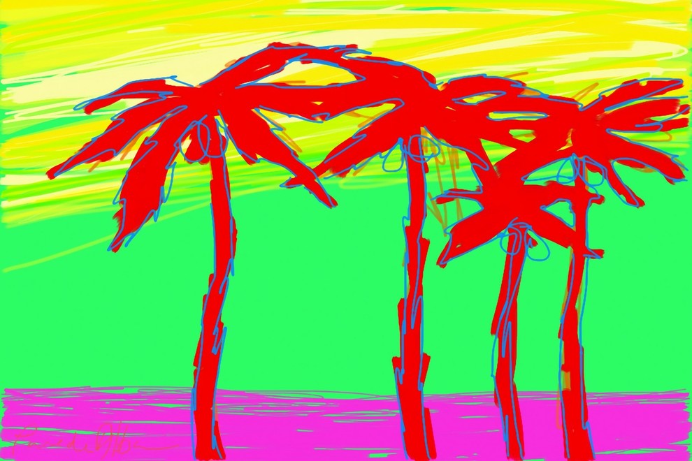 Marmont Hill, "California Palms 2" by Arthur Pina Print on Wrapped Canvas, 18x12