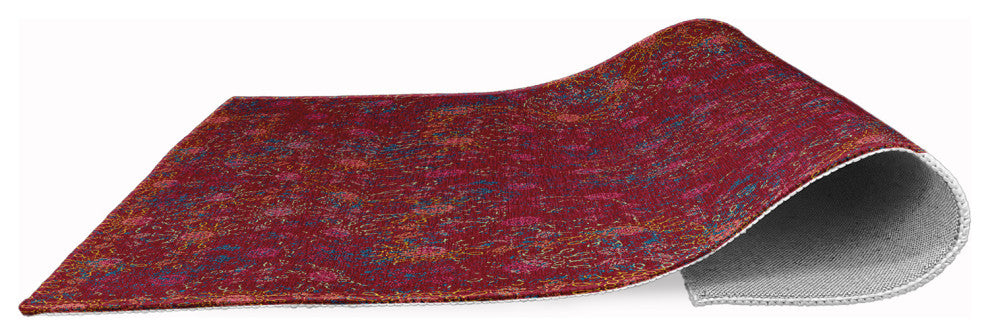 Layered Sun Tile Rug, Sporty Red, 5'x7'