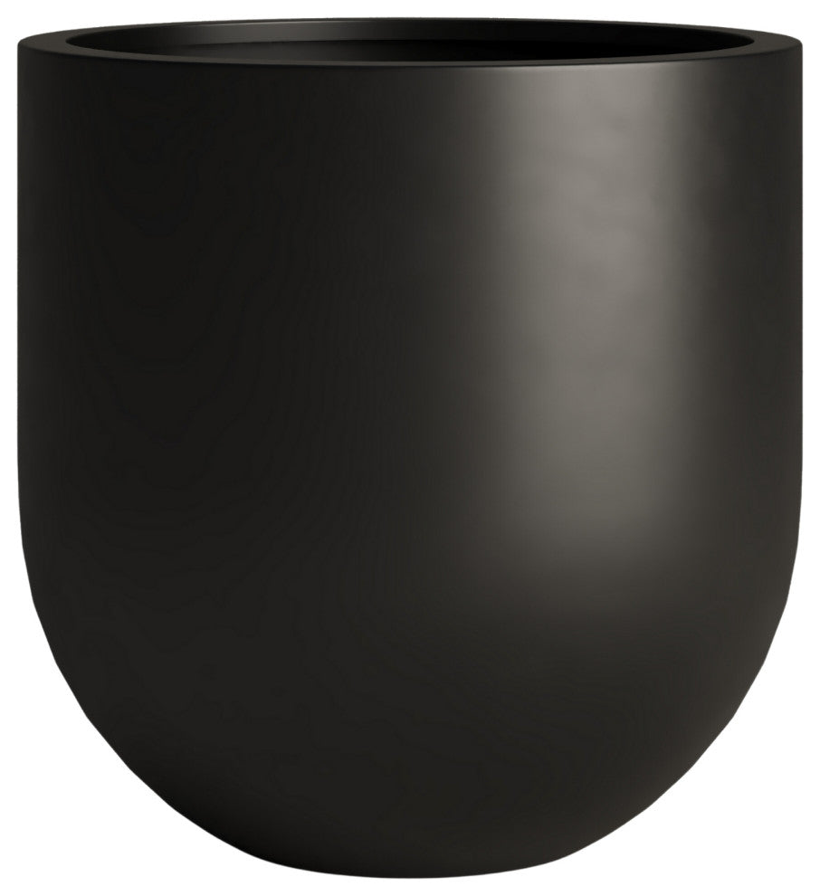 DTY Signature Mount Antero 1-piece Fiberstone Bullet Planter, Black, Large
