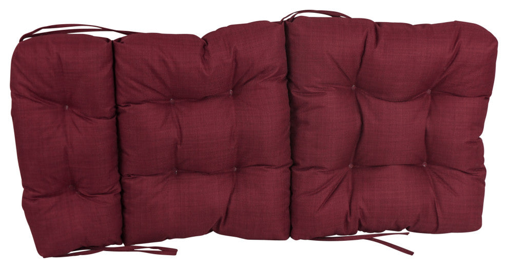 20"X42" Spun Polyester Solid Outdoor Tufted Chair Cushion, Merlot