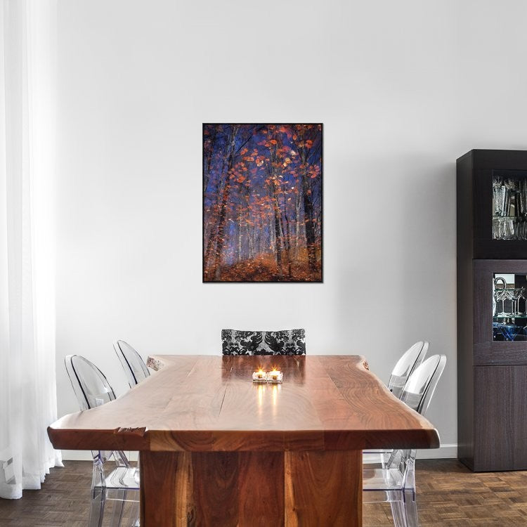"Autumn Leaves" Framed Canvas Giclee by Florentin Vinogradof, 28x37"