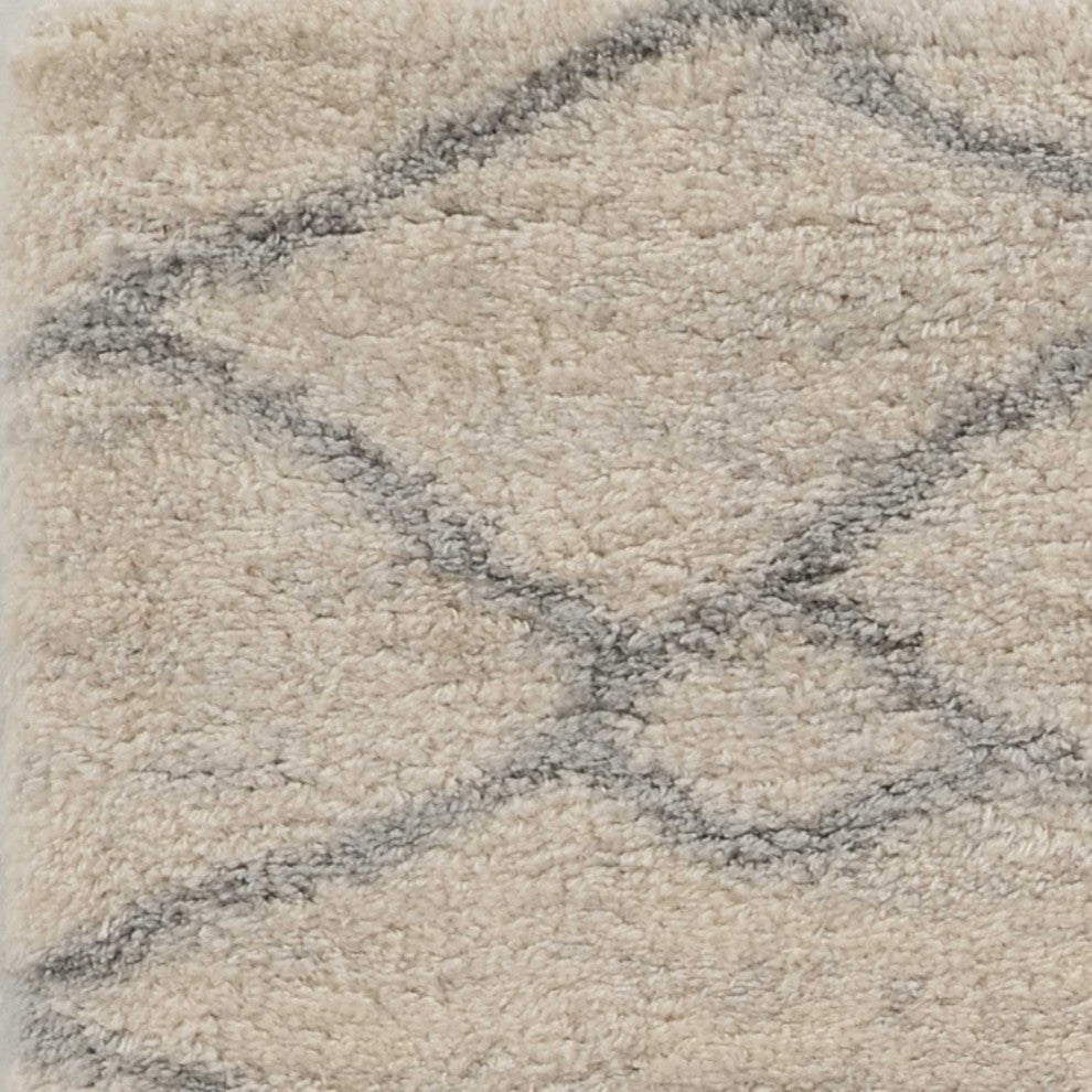 HomeRoots 7' x 9' Polypropylene Ivory or Grey Area Rug