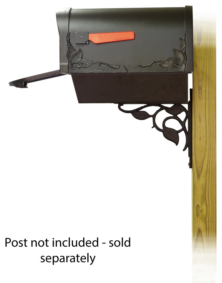 Floral Mailbox With Newspaper Tube & Floral Front Mailbox Mounting Bracket