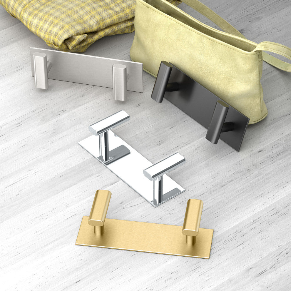 Elevate All Modern Decor Hook, Matte Black, Double