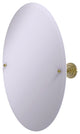 Frameless Oval Beveled Edge Tilt Mirror, Unlacquered Brass