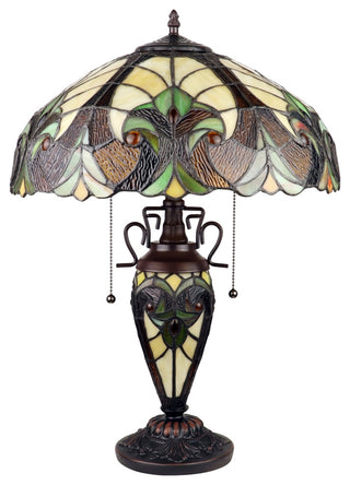 Chloe Lighting Liason Victorian-Style Antique 3 Light Double Lit Table Lamp 16"