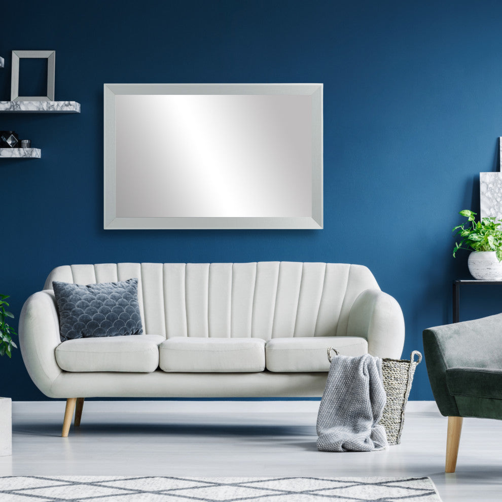LaRue Framed Wall Mirror, Chrome, 20" X 54"