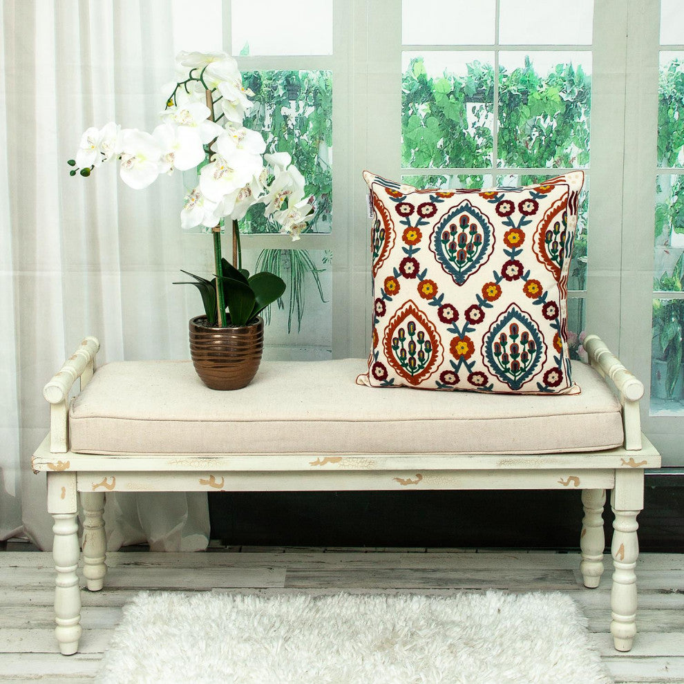 Parkland Collection Florina Beige Throw Pillow