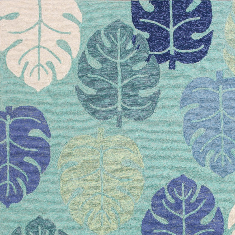 KAS Harbor 4228 Turquoise Palms Area Rug, 5'x7'6"